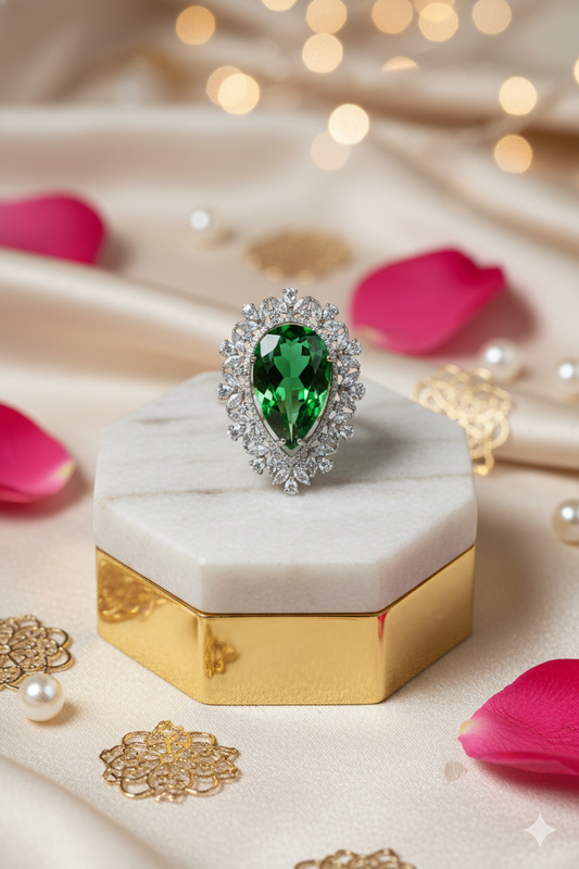 Stunning Star Cut American Diamond Ring Jewellery