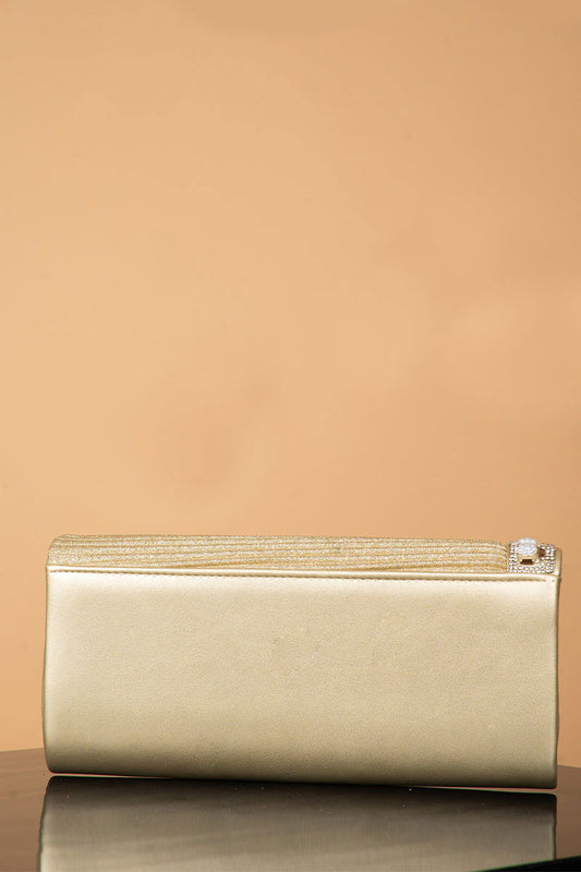 Golden Clutch with Pearl Pattern - Mayrake.in