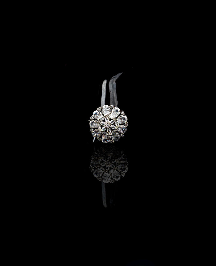 American Diamond Round Shaped Golden-Colored Multiple Stone Ring - Mayrake.in