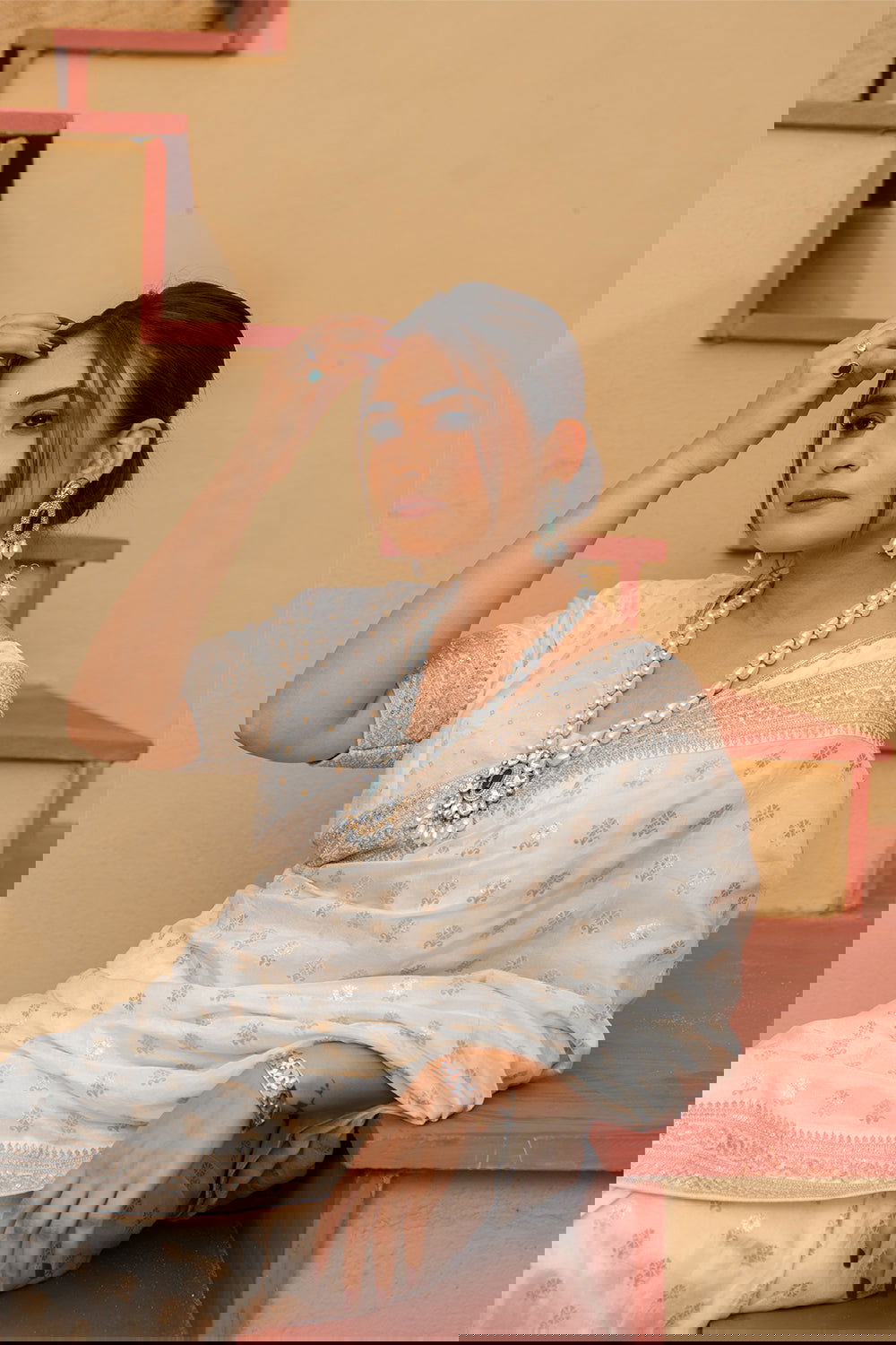 Cream Silk Saree with Golden Buti Work and Rich Zari Border - Mayrake.in