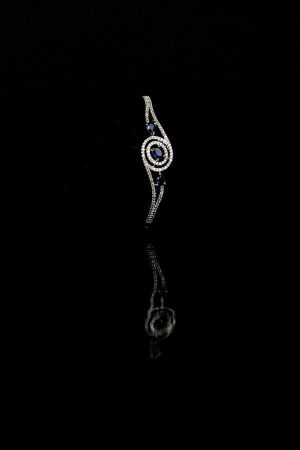 Elegant Blue American Diamond Jewellery Bracelet - Mayrake.in