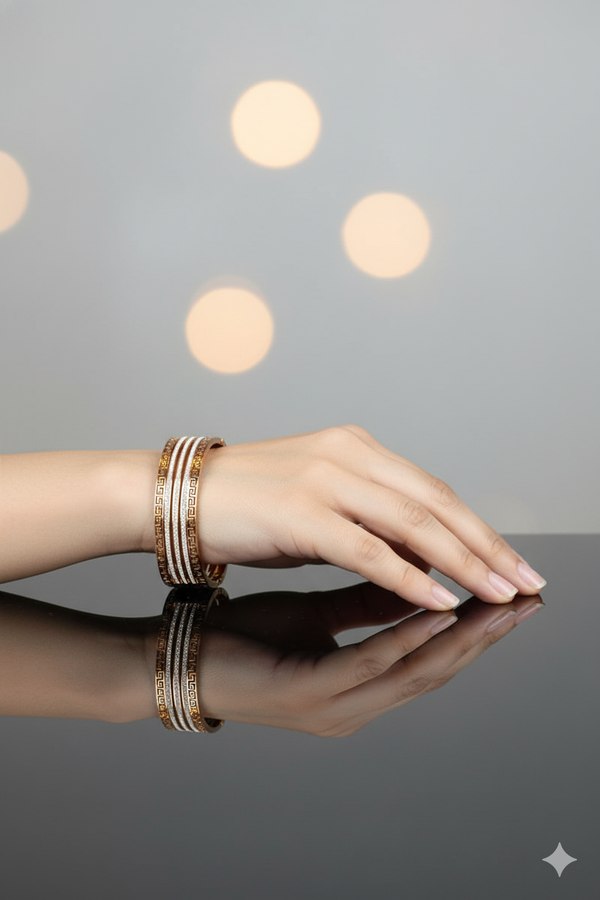 Copper Finish AD Jewellery Bracelet with Secure Lock Design