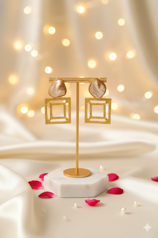 Matte Finish Pearl Earrings Jewellery with Contemporary Design