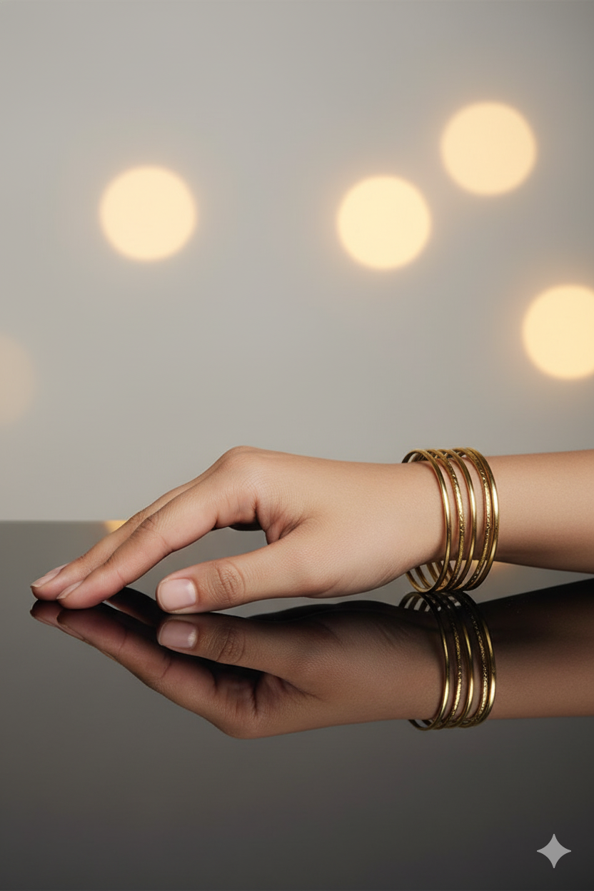 Premium Golden Layered Metal Cuff Jewellery Bracelets