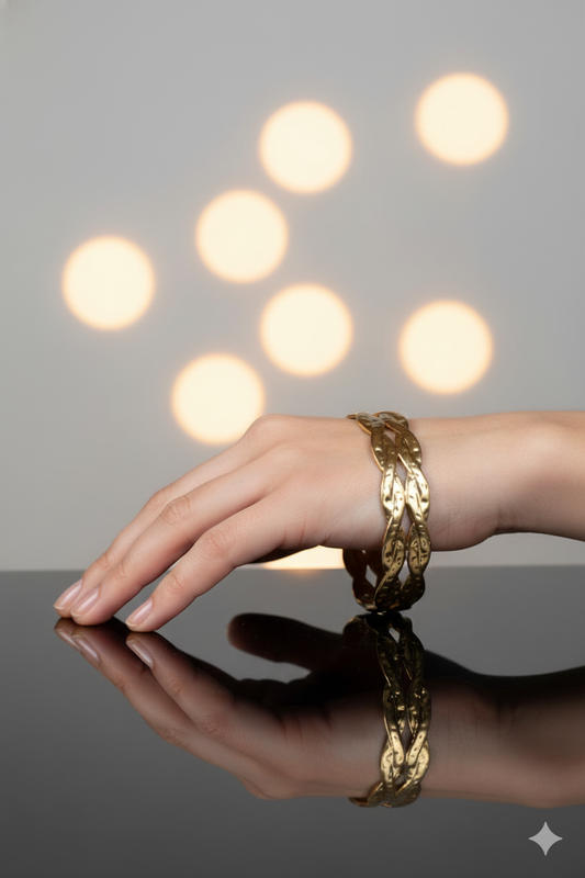 Premium Golden Cross-Layered Cuff Jewellery Bracelets