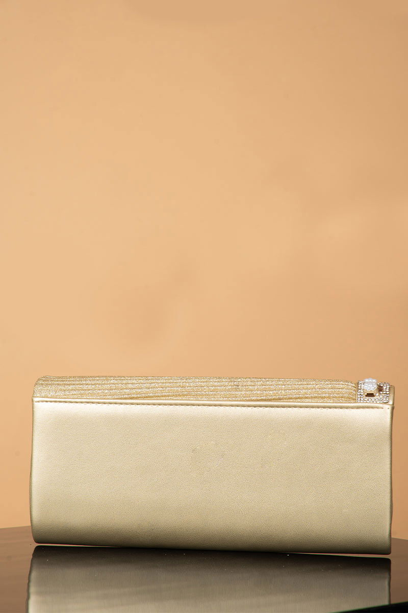 Golden Clutch with Pearl Pattern - Mayrake.in