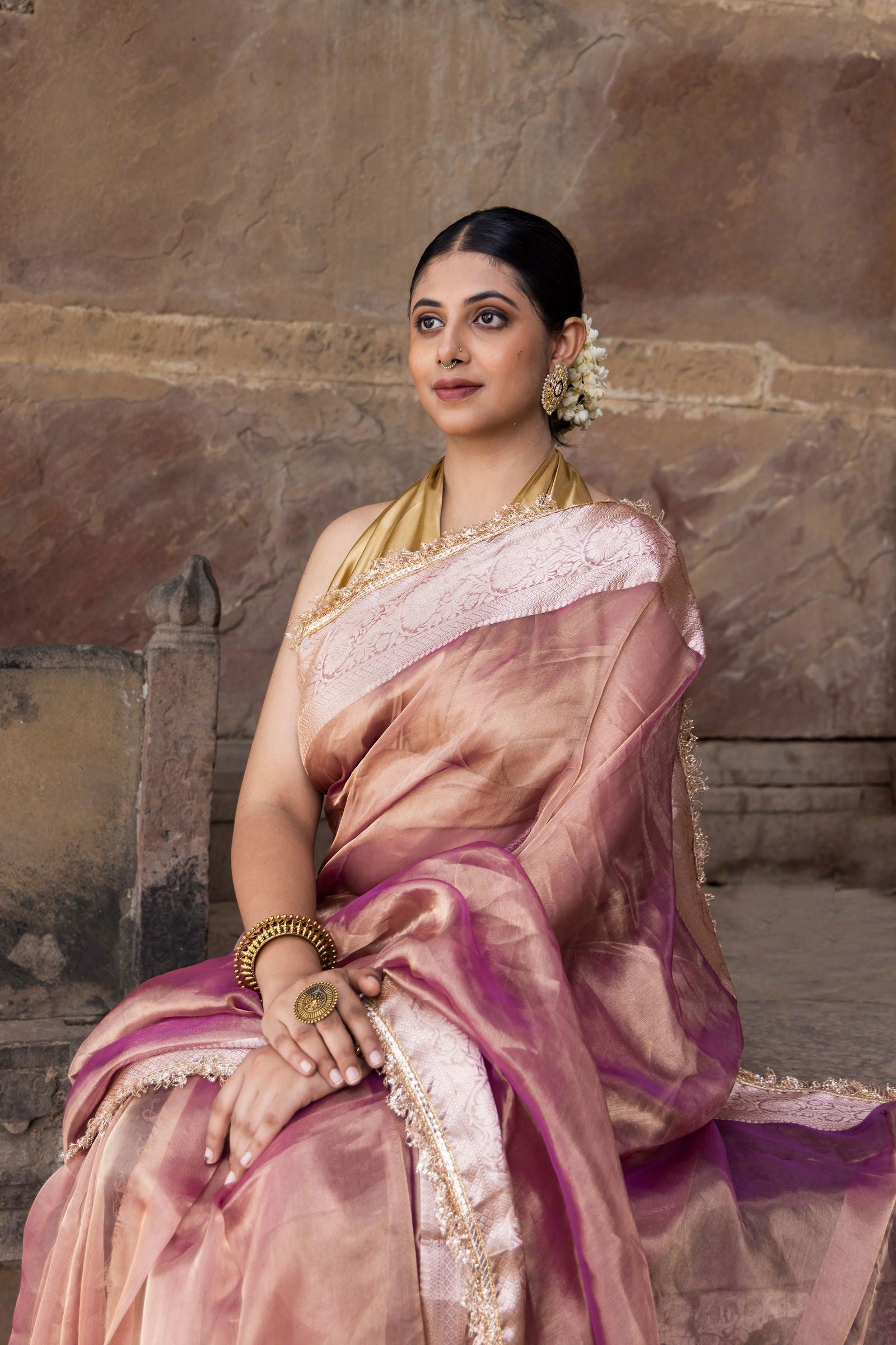 Handloom Maroon Pure Katan Tissue Silk Banarasi Saree - Mayrake.in