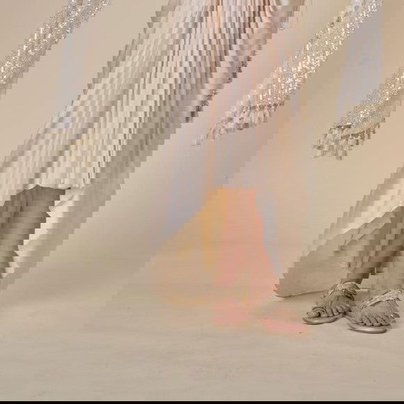 Ivory Cream Long Hanging Sleeves Top with Dhoti Pleated Skirt - Mayrake.in