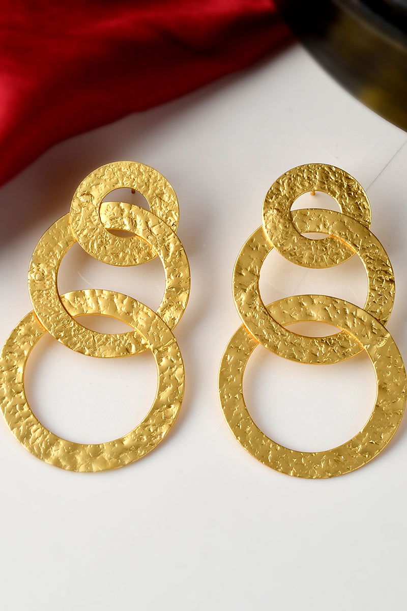 Matte Finish Overlapping Circular Earrings - Mayrake.in
