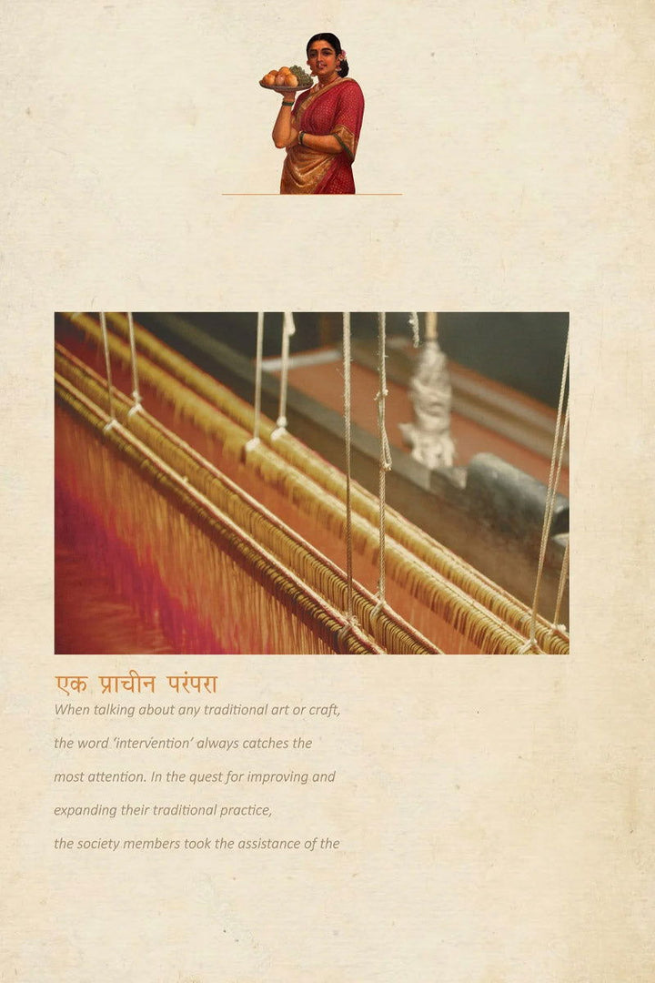 Plum Red Raw Silk Saree with Ethnic Heritage Prints - Mayrake.in