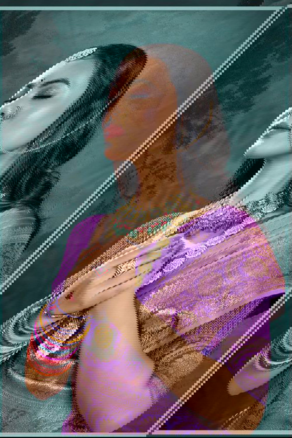 Purple Banarasi Satin Silk Rich Pallu Saree with Silver Zari Weaving Detailing - Mayrake.in