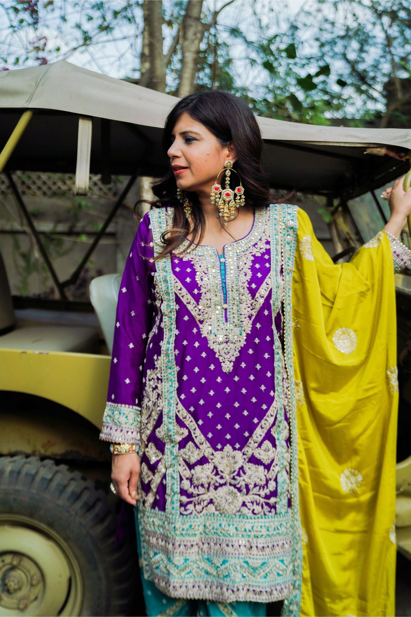 Purple Georgette Embroidered  Suit - Mayrake.in