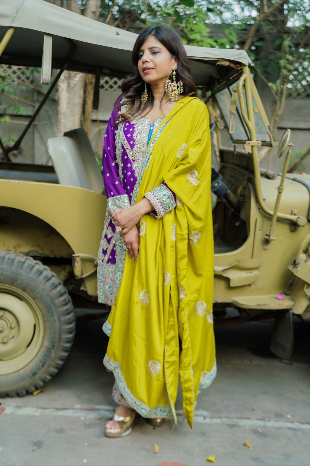 Purple Georgette Embroidered  Suit - Mayrake.in