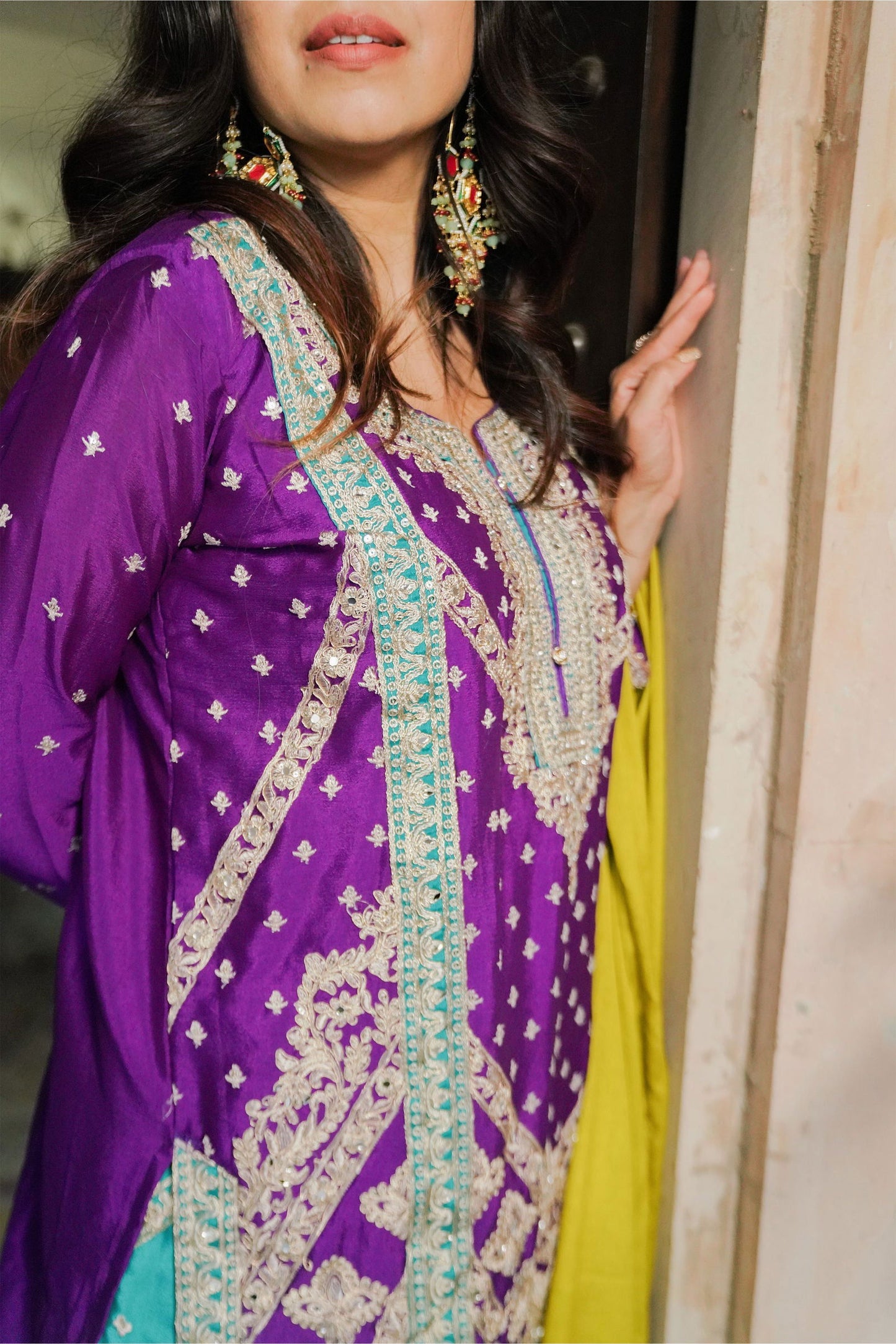 Purple Georgette Embroidered  Suit - Mayrake.in