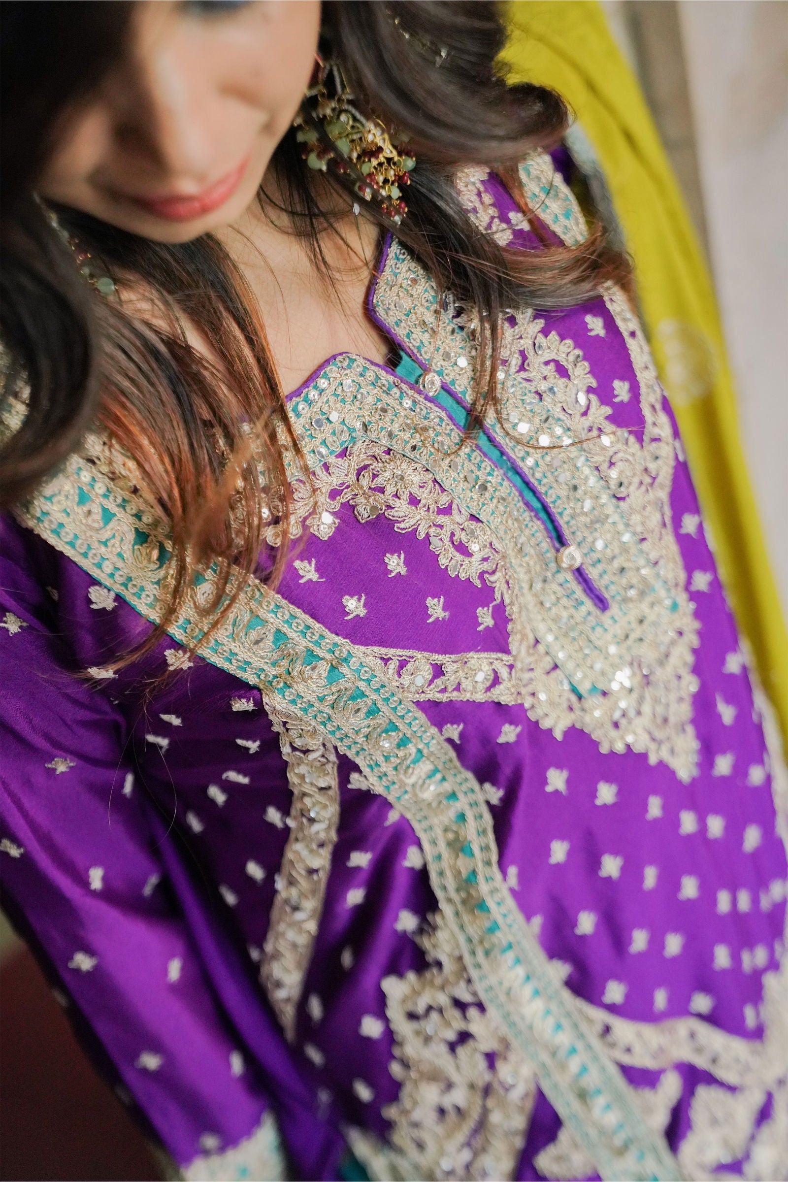 Purple Georgette Embroidered  Suit - Mayrake.in