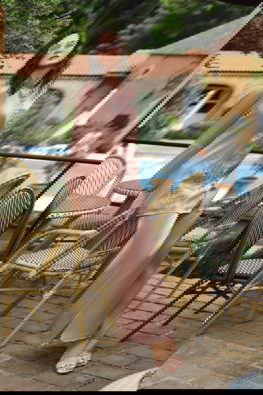 Rose Pink Handwork Viscose Silk Cord-Set Suit with Pant with Pocket - Mayrake.in