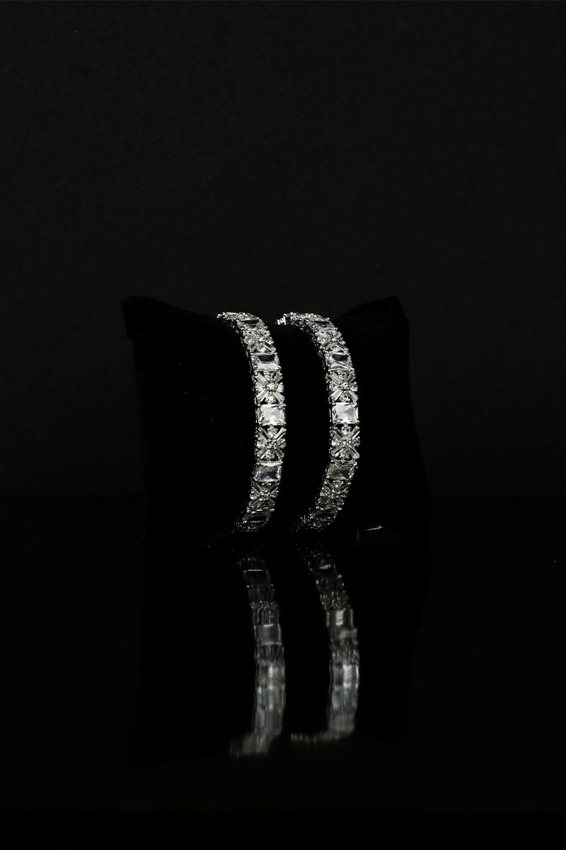 Sparkling AD Shimmering Stones Bangles Set - Mayrake.in