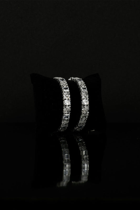 Sparkling AD Shimmering Stones Bangles Set - Mayrake.in