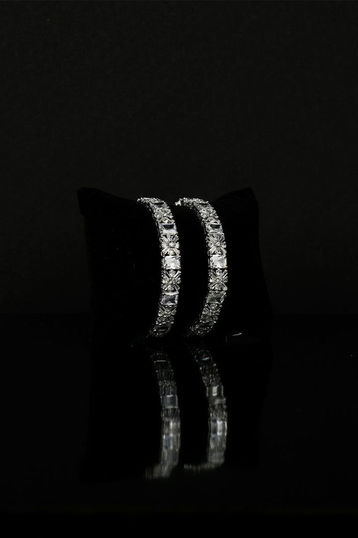 Sparkling AD Shimmering Stones Bangles Set - Mayrake.in