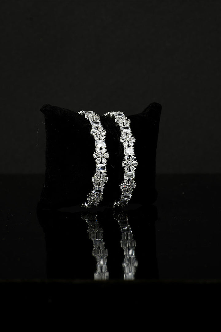 Sparkling AD Shimmering Stones Bangles Set - Mayrake.in