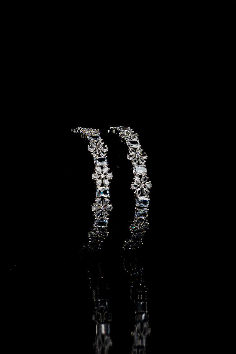 Sparkling AD Shimmering Stones Bangles Set - Mayrake.in