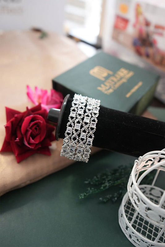 Sparkling American Diamond Jewellery Bangles Set with Shimmering Stones - Mayrake.in