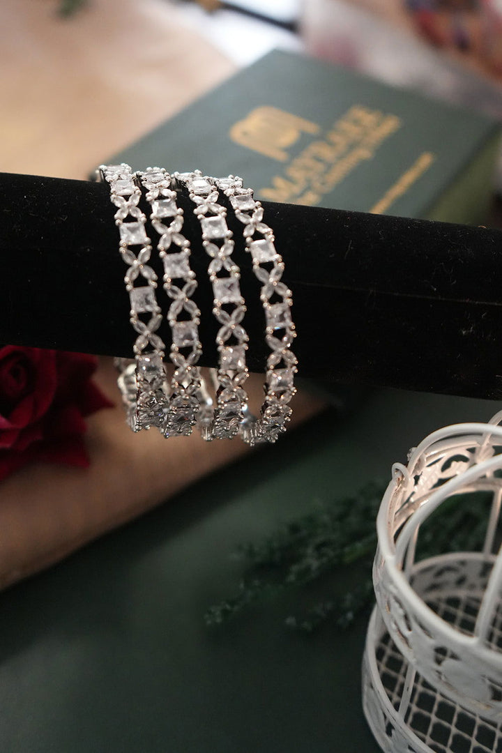 Sparkling American Diamond Jewellery Bangles Set with Shimmering Stones - Mayrake.in