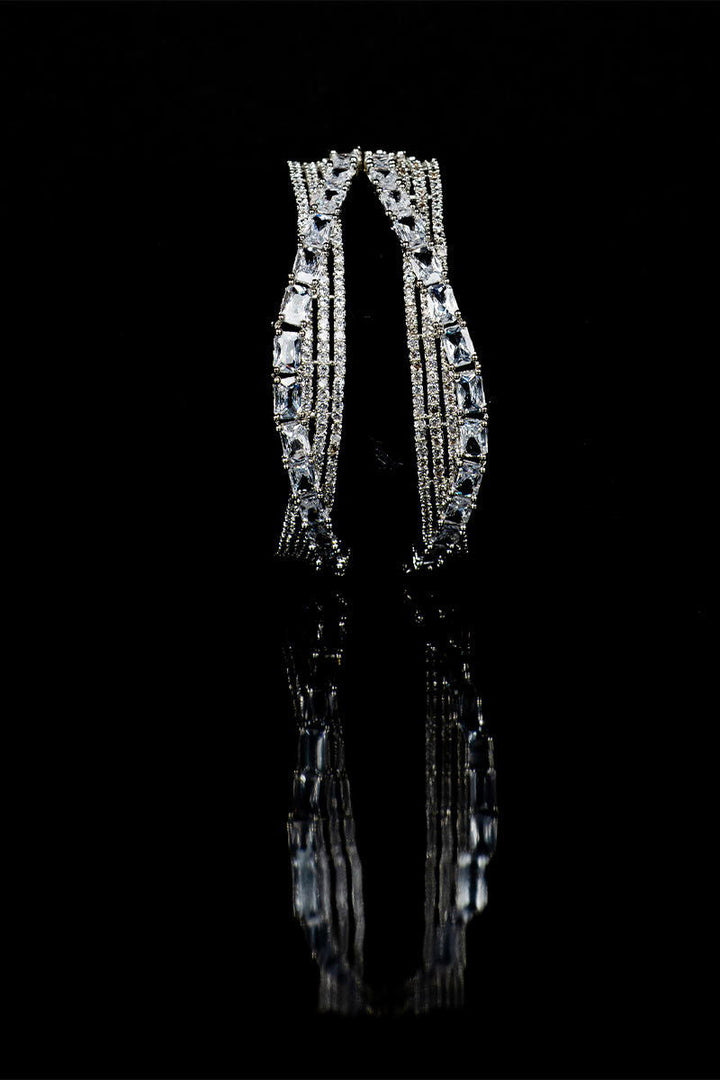 Sparkling Designer Antique Shape AD Bangles Set - Mayrake.in