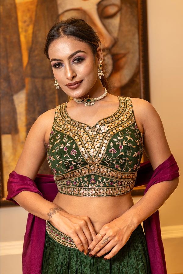 Pearl Emerald Kundan Stone Choker
