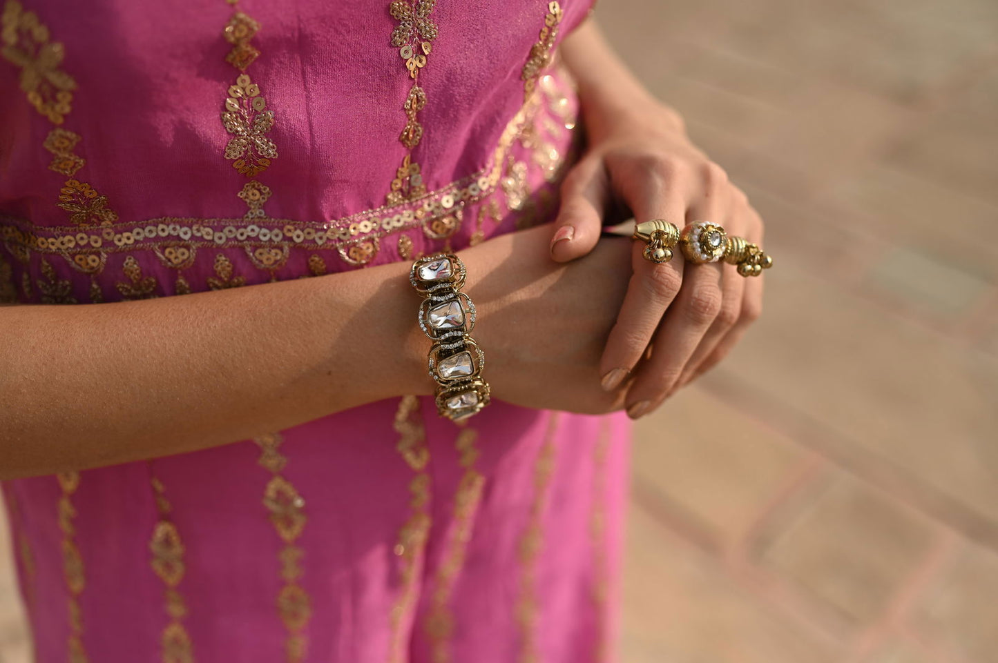 Zarkin White Stone AD Design Bracelet - Mayrake.in